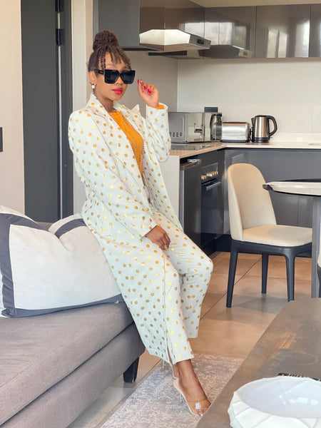 Denim Gold Polka Dot Coat Jacket