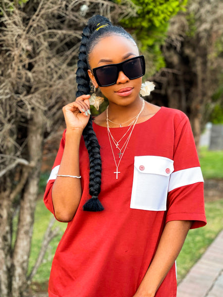 Burnt Orange & White T Shirt Set