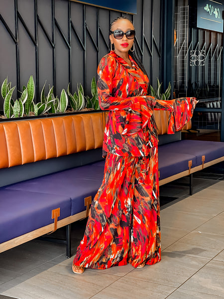 Golden Gate Orange Amni Print Top