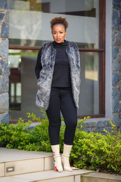 Faux Fur Sleeveless Coat